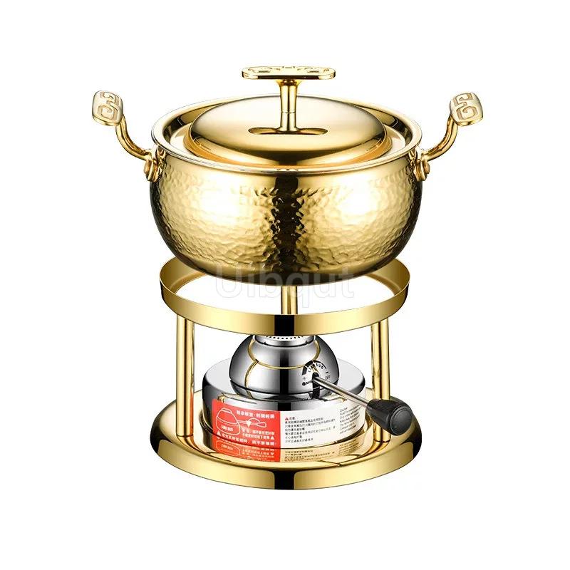 Commercial Inflatable Hotpot Special Pot for Induction Cooker Olla Thickened 304 Stainless Steel Single Person Small Hot Pot