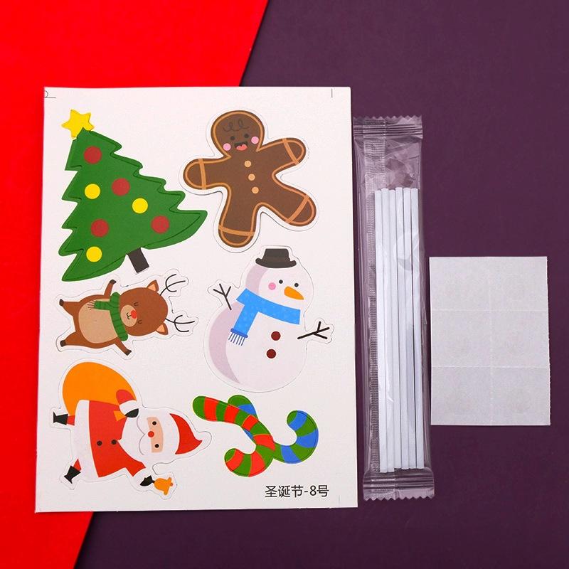 6pcs/set Merry Christmas Cupcake Toppers New Year Cake Decoration Santa Claus Tree Reindeer Cake Toppers Picks Xmas Party Supply