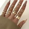 16-Piece Gothic Cross Adjustable Multi-Joint Ring Set for Women