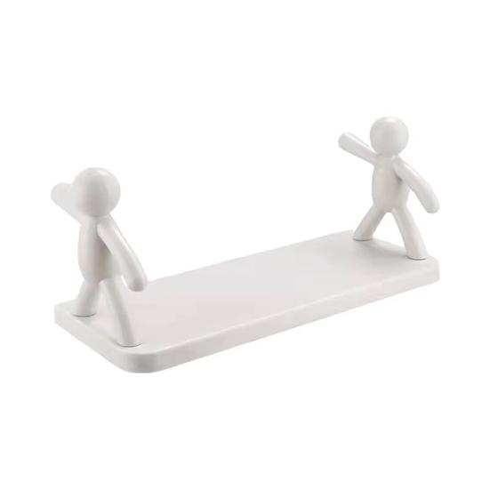 Mini Figures Storage Rack Cartoon Wall-Mounted Organizer Punch-Free Wall Storage Shelf for Kitchen Bathroom Living Room