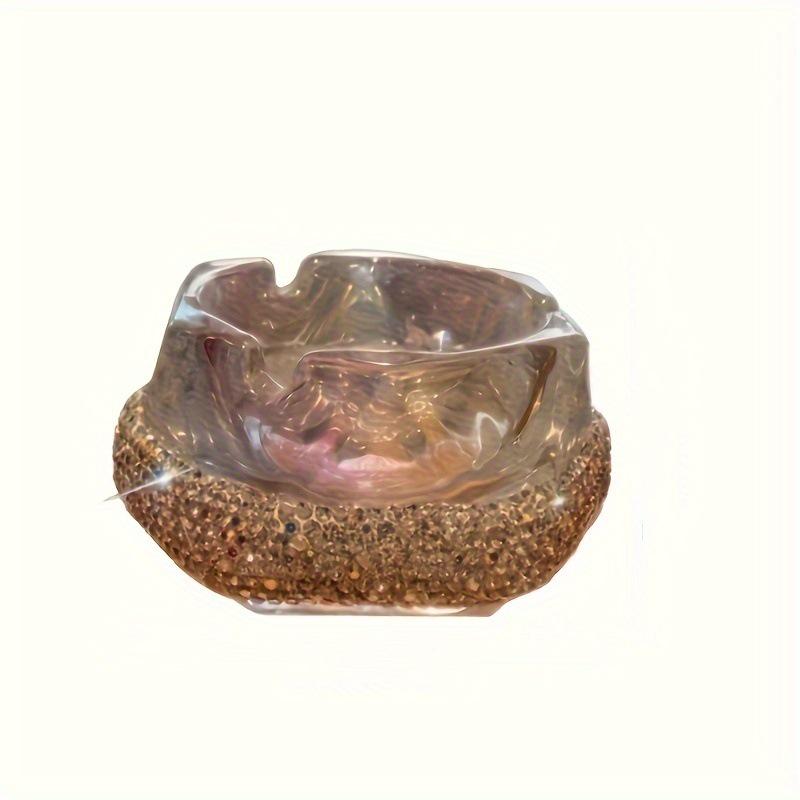 Elegant Rhinestone Glass Ashtray - Perfect for Home or Office