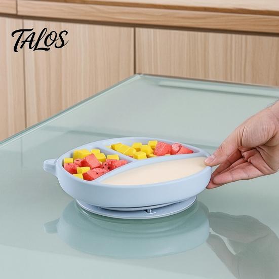 Non Slip Baby Plate Silicone Suction for Toddlers, Cute Bear Shape Unbreakable Divided Travel Feeding Toddlers Bowl, Tray Infants And Kids