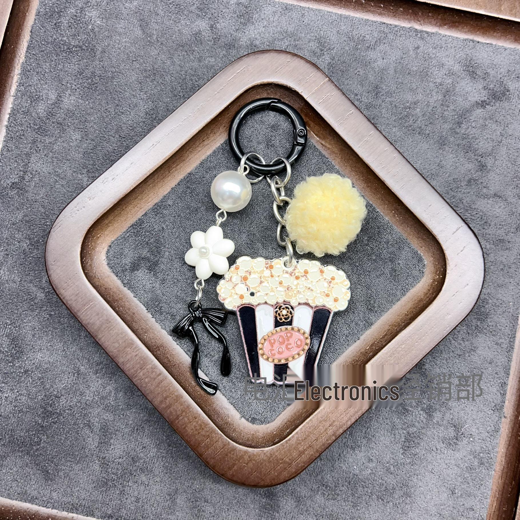 

Маленький французький рельєфний кулон: Іграшка Попкорн Гаманець на блискавці та Брелок для Жіночих Сумок та Ланцюжків для Телефонів