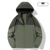 Unisex Color-Block Hooded Outdoor Camping Jacket - Customizable, Single-Layer for Mountaineering Sports
