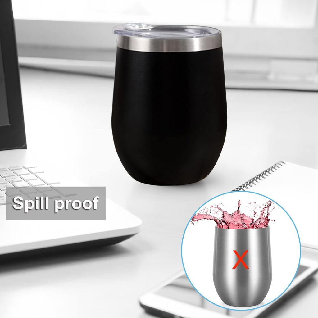 12 oz Leak-proof Replacement Cup Lid (Fits Internal Diameter 2.9 "12 oz Stainless Steel Travel Coffee Cup) White 4PCS