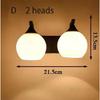 Modern wall lamp retro milky white glass lampshade bedroom staircase bedside lamp attic interior black E27 base home decoration