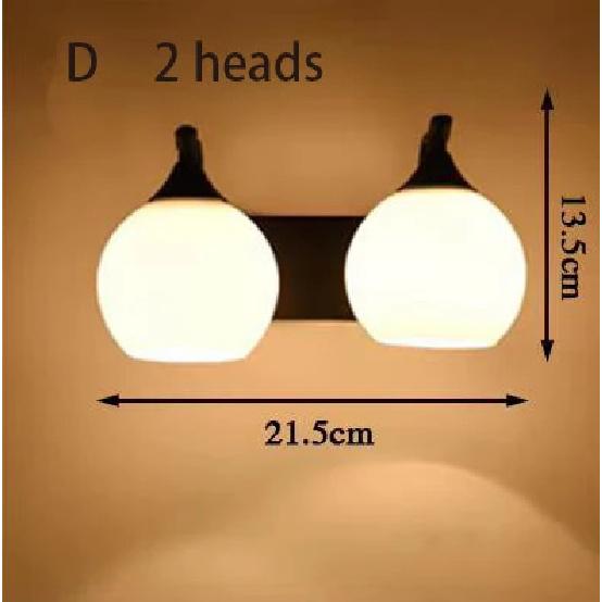 Modern wall lamp retro milky white glass lampshade bedroom staircase bedside lamp attic interior black E27 base home decoration