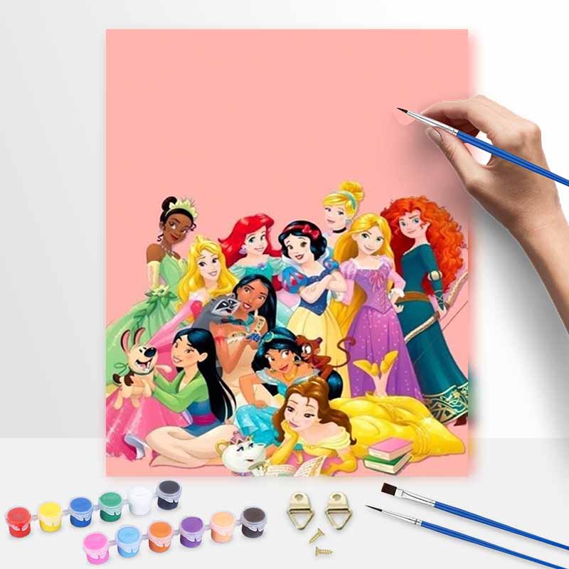 Disney oil painting painting art Disney Princess handmade diy painting home decoration gift 20x30cm