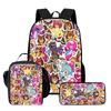 Kids School Backpack Set With Lunch Bag Pencil Case - Cartoon Print Lightweight Ergonomic Design Grades 1-2