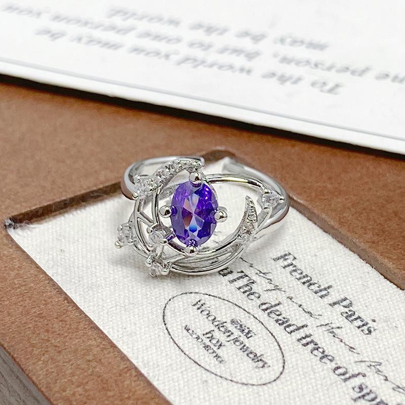 Medieval Court Style Retro Enamel Dripping Oil Ring Female Flower Butterfly Niche Light Luxury High-End Ring