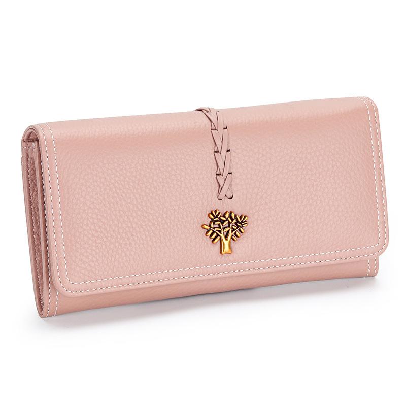 

Full leather women s wallet long 30% off wallet 2025 new European and American foreign trade multi-function put mobile phone hand wallet woman рожевий