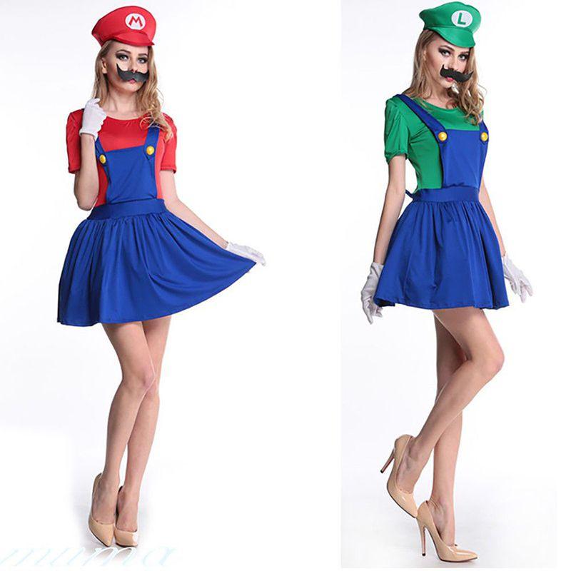 Women's Super Mario Bros Luigi Costume With Breathable Spandex And Exquisite Workmanship