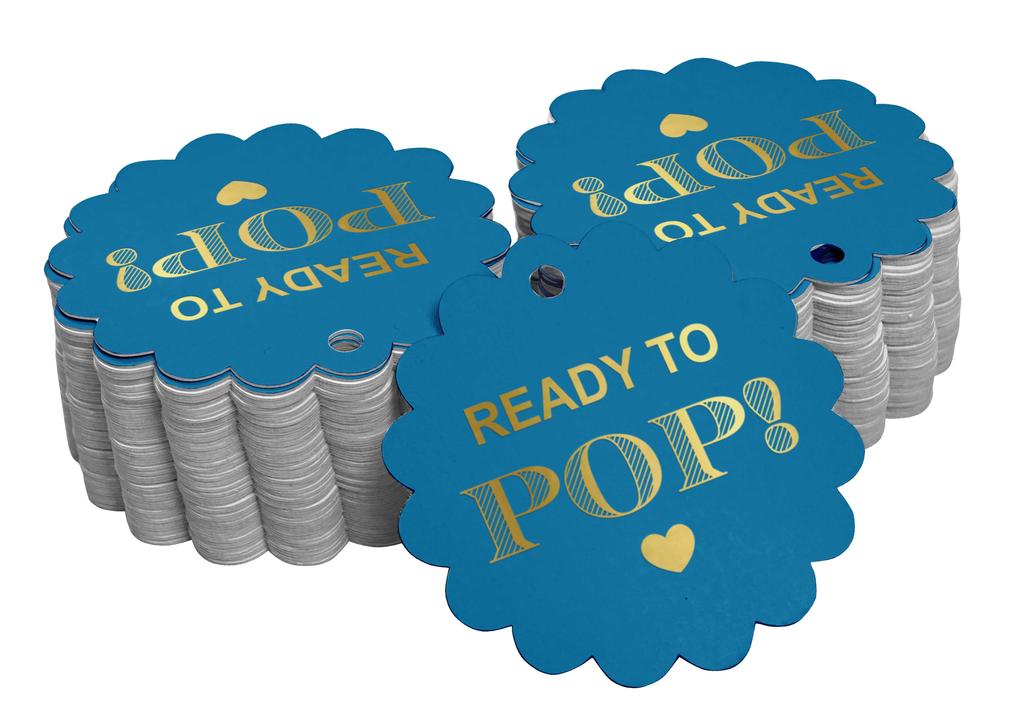 Inkdotpot Ready To Pop Baby Shower Bottle Tag Real Gold Foil Favor Hang Tags Pack Of