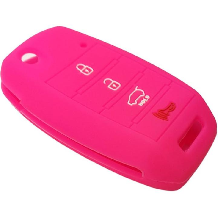 Coolbestda Gumowa Osłona Etui na Kluczyk Składany 4 Przyciski z Systemem Keyless Entry Osłona Uchwyt do 2016 2017 2018 2019 Kia Optima Soul Sorento Sportage