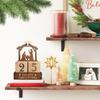 25-Day Wooden Nativity Countdown Calendar Tabletop Christmas Ornament Winter Festival Celebration Christian Advent Calendar