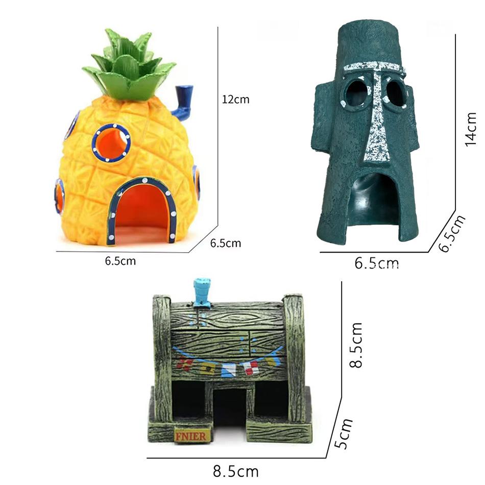 Aquarium Dekoration Cartoon Figuren Ornamente Simulation Harz Ananas Haus Aquarium Dekoration Landschaftsgestaltung Aquarium Zubehör