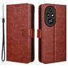For Honor 200 Pro 5G Case Crazy Horse Texture Leather Phone Cover 3 Card Slots