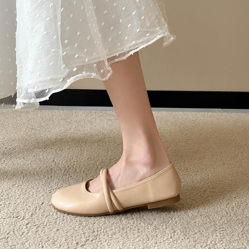 Shoes for Women 2025 High Quality Round Head Women's Flats Light Mary Jane Flats Solid Slip-on Female Casual Loafers Shallow