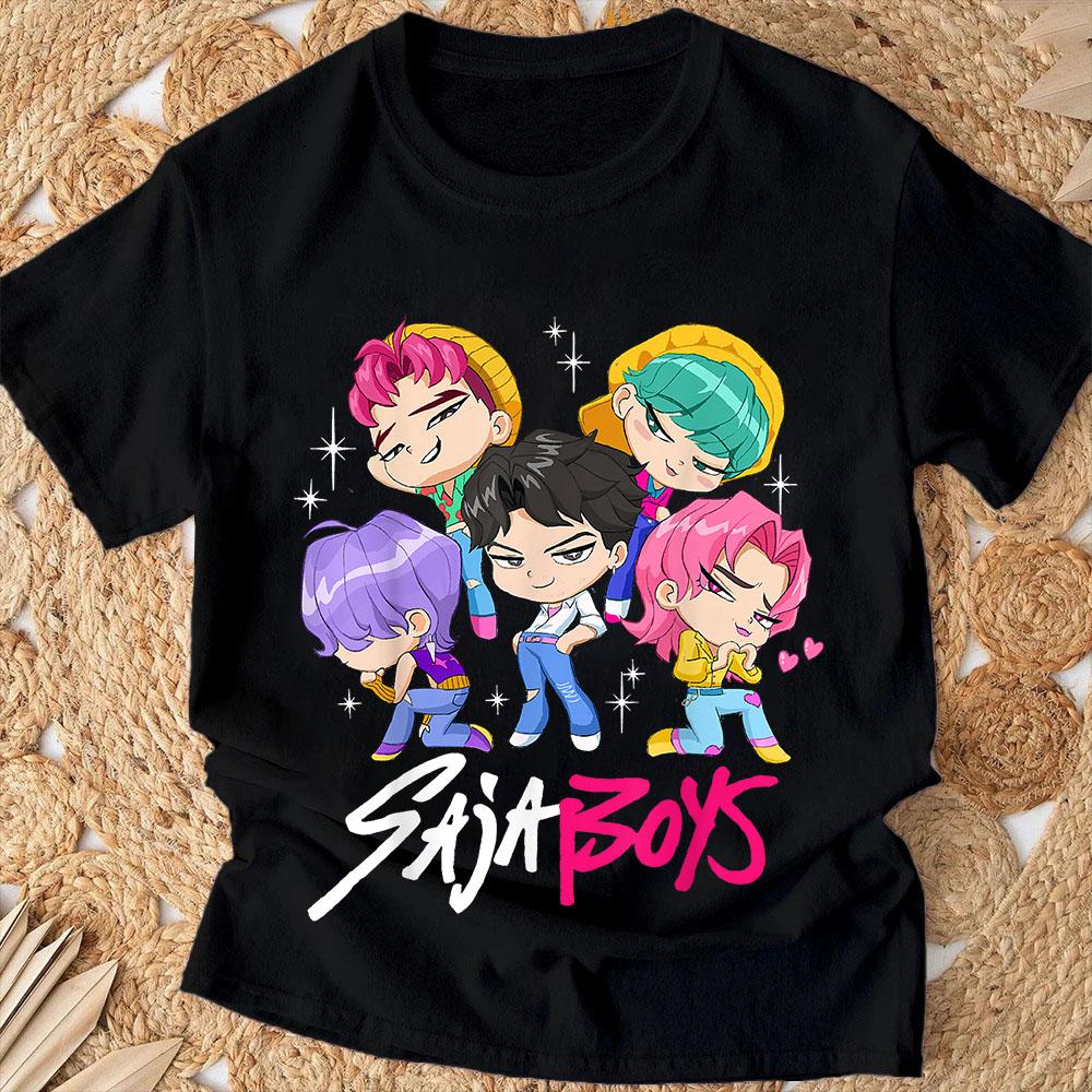 Anime Kpop Demon Hunters Kids T-shirts Children's Clothing 2025 New Summer Casual Boys Girls Short Sleeve Tops