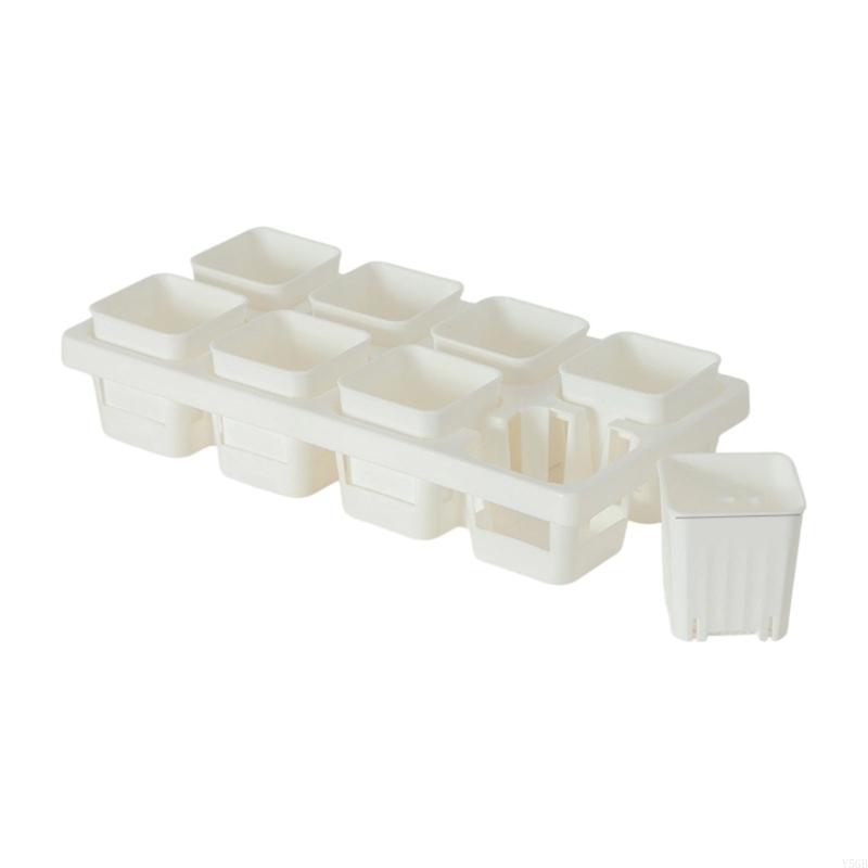 Propagation Tray with Removable Pots, Plastic Nursery Pot Tray Set with Drainage Base for Rooting and Home Gardening Y5GB