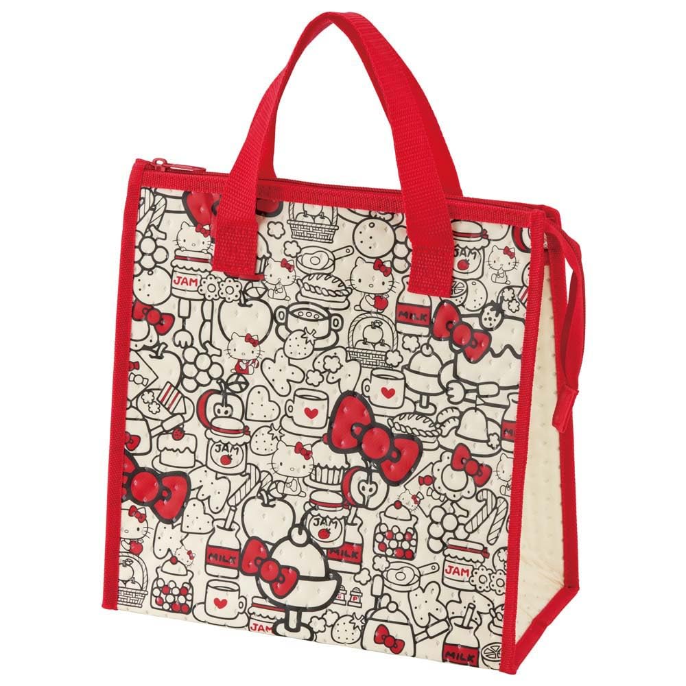 Skater Lunch x 27 Sanrio Hello Food Bag, Non-woven Fabric, Insulated, 26.5 cm, Kitty, Red, FBC1-A