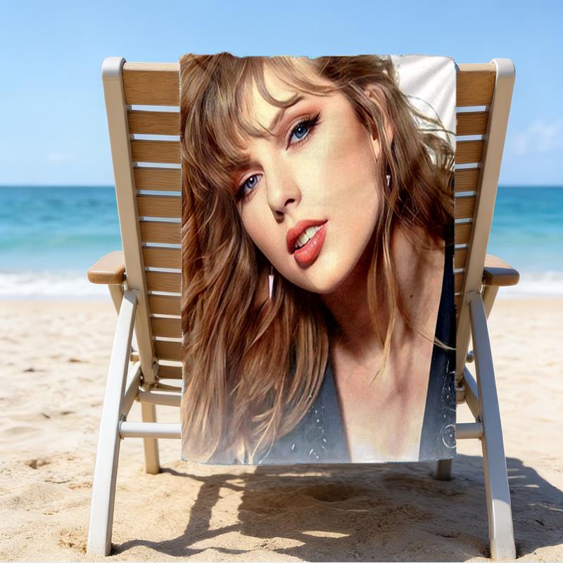 Ultra-Soft Beach Towel with Taylor Theme,Ideal for Pool - Camping, Diving - Perfect Travel Essential, Vibrant Beach Towel.