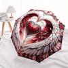 Stained Heart with Wings Wall Art DecorUmbrella, Portable 3-Fold Compact Umbrella for Men & Women Gift