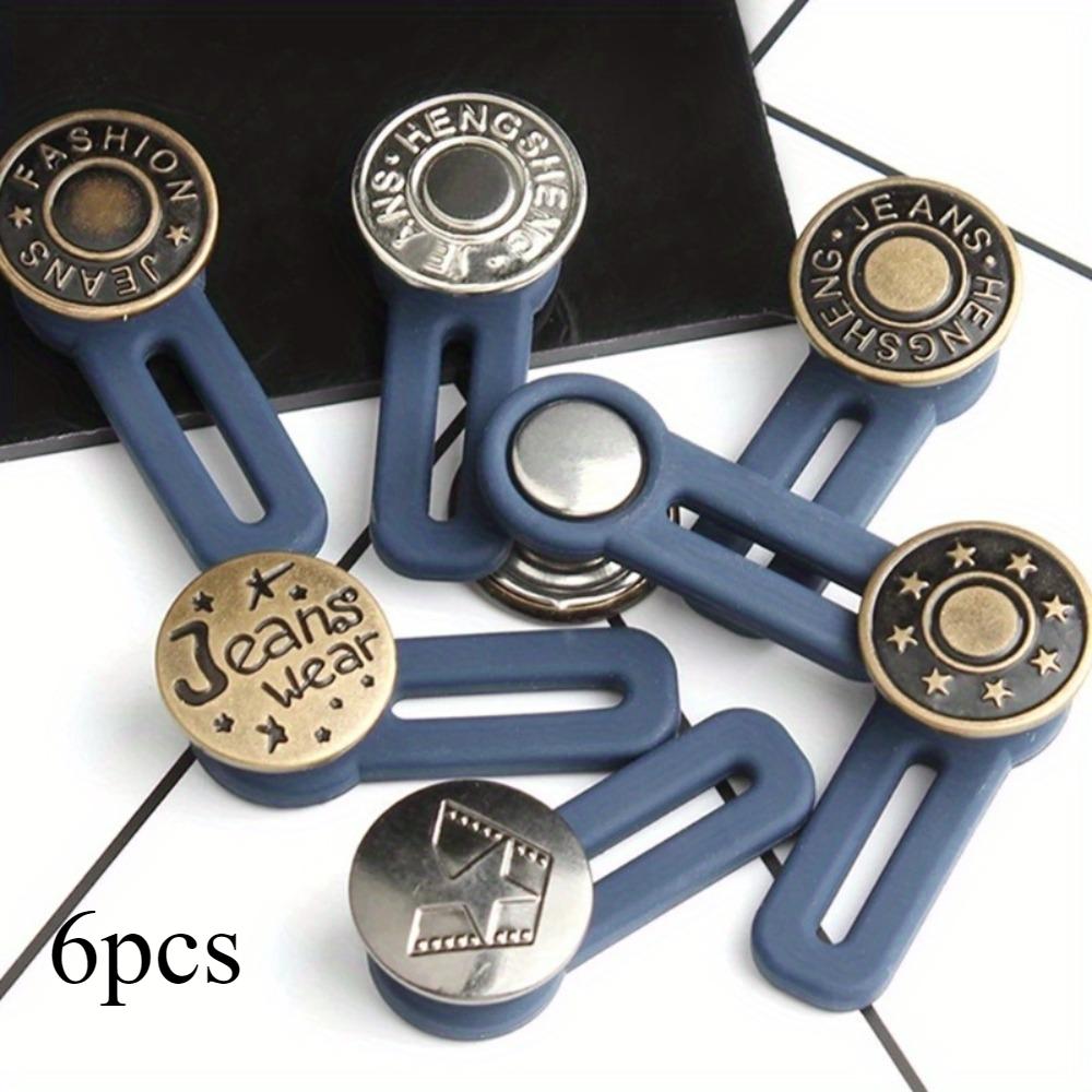 

6 шт. металлических удлинителей пояса с регулируемой талией и эластичной вставкой для брюк, идеальный выбор для подарка 6pcs