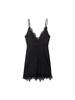 Women's Autumn Pure Desire Lace Trim Spaghetti Strap Dress