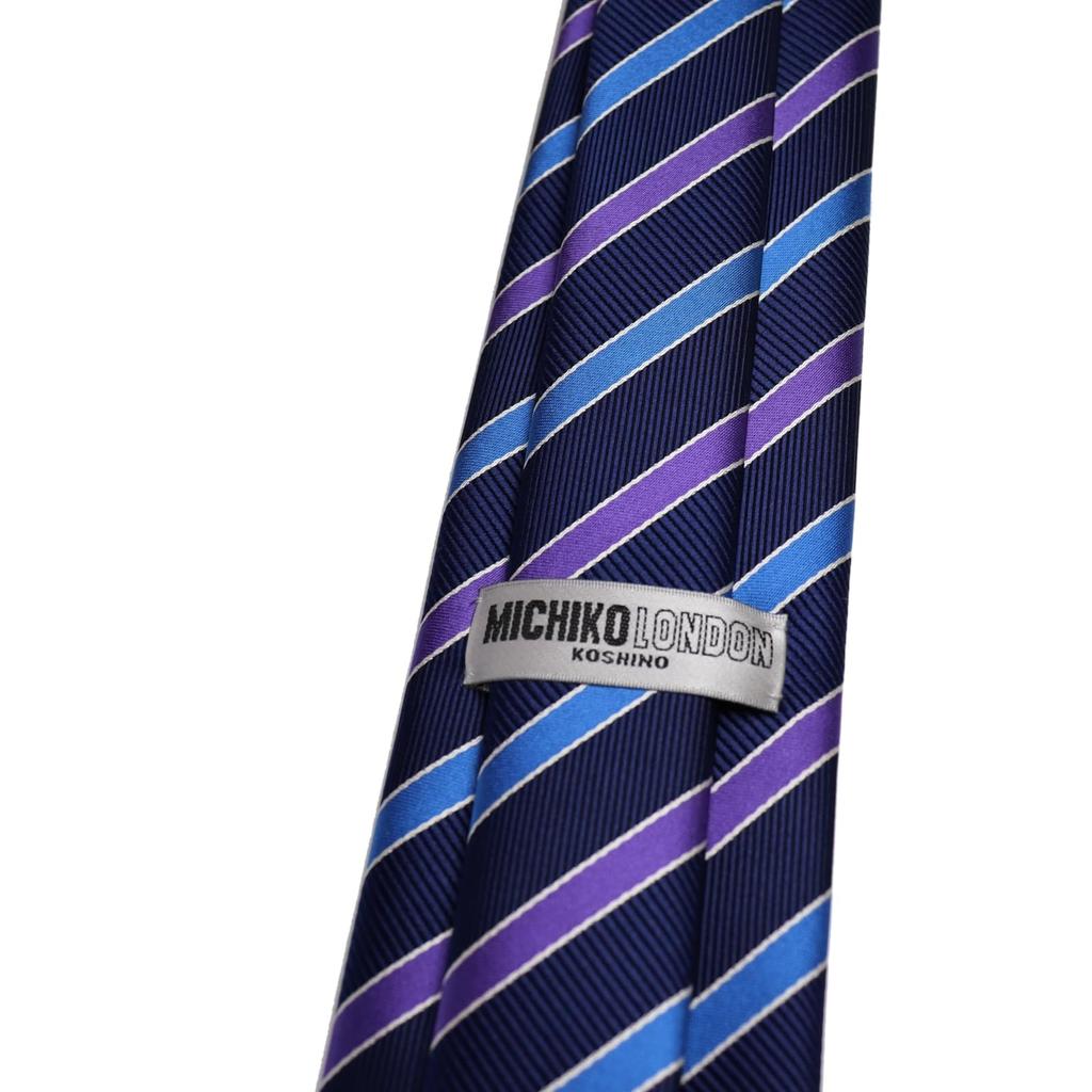 Bonding Process Backed Fabric Volume Feeling Made In Japan MADE IN JAPAN Necktie Brand KOSHINO Striped Pattern Silk Unisex Compatible [Michiko London]