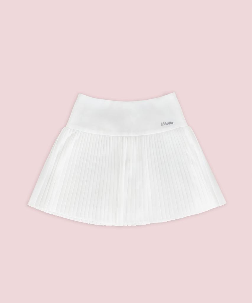 Hidden Coat Pleated Skirt (White)
