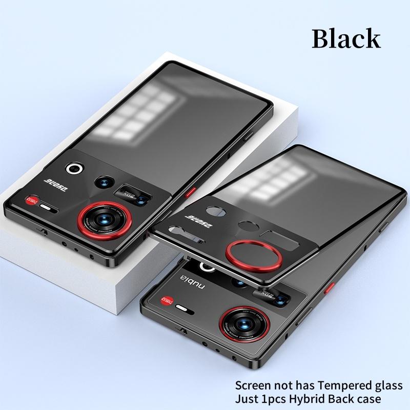 Elastic Snap Magnetic Metal Bumper Frame Case for ZTE Nubia Z80 Z70 Z70S Ultra 5G Clear Frosted PC Lens Protector Back Cover