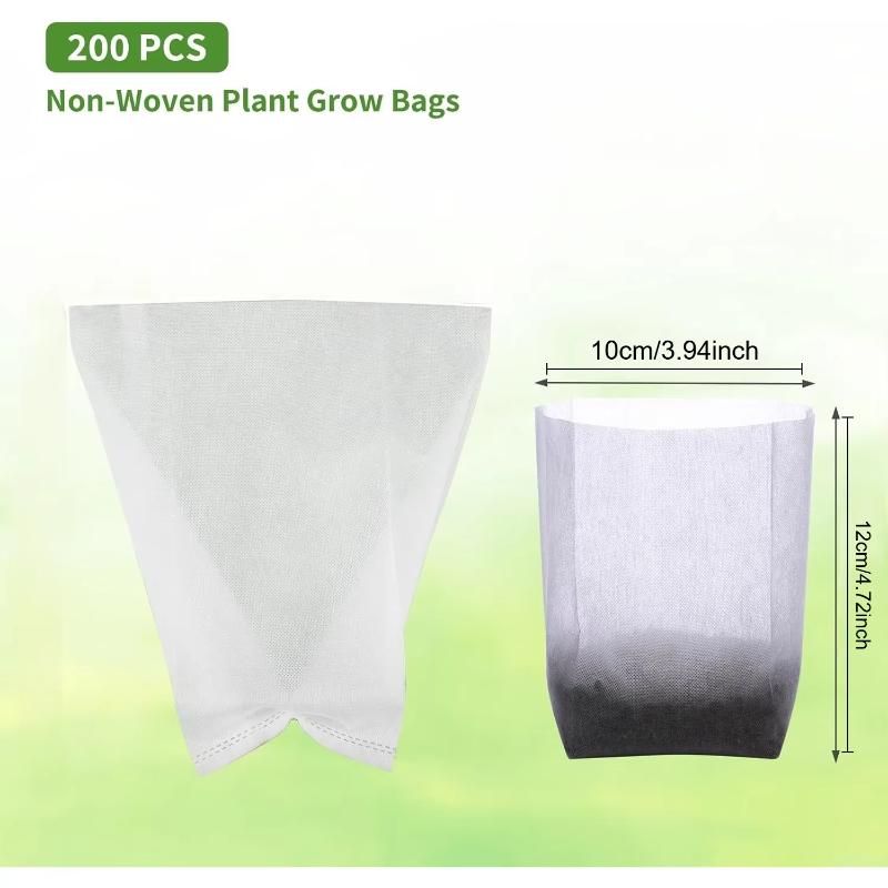 100/200 Biodegradable Plant Bags, Non-woven Nursery Bags For Planting, Suitable For Vegetables, Florals, Indoor And Outdoor Use