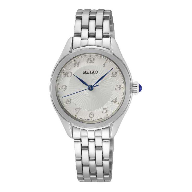 SEIKO 50 meters waterproof Quartz Steel Strap 29mm women s watch silver dial SUR379 серебряный
