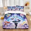 Hot Anime beautiful girl Hatsune Miku Balinese Duvet Cover Set Bedding with 1-2 Pillowcases Room Teens Bedroom Decor Fans Gift