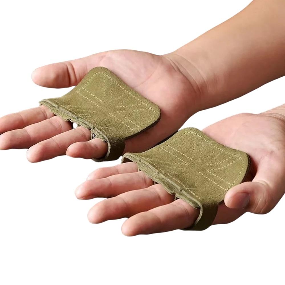 1 Paar/2 Stück Leder Gewichtheber Trainingshandschuhe Handflächenschutz Unisex für Fitness Sport Gymnastik Klimmzüge Workout Griffe