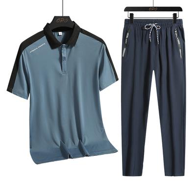 Sports Set Men's Casual Cool and Breathable Short Sleeved Polo Pants Two-piece Set Men's Clothing