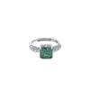 Jewelry imitation 8X8 square sapphire emerald ring, full diamond red corundum colored treasure ring