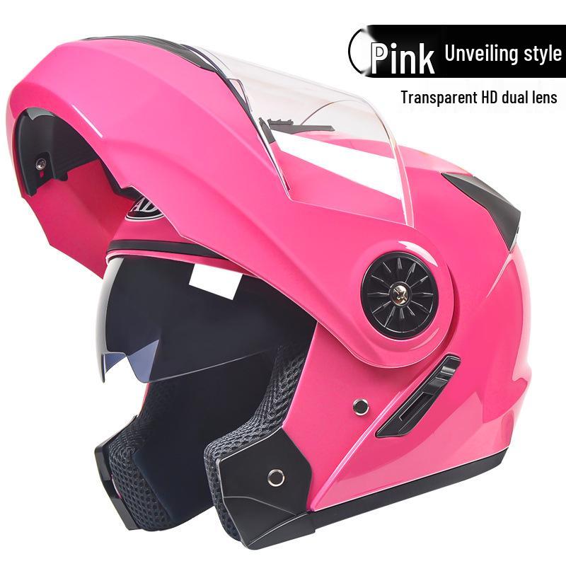 3C Certified Flip-Up Motorcycle Helmet with Dual Mirrors for All Seasons - Unisex Full Face Design for Winter