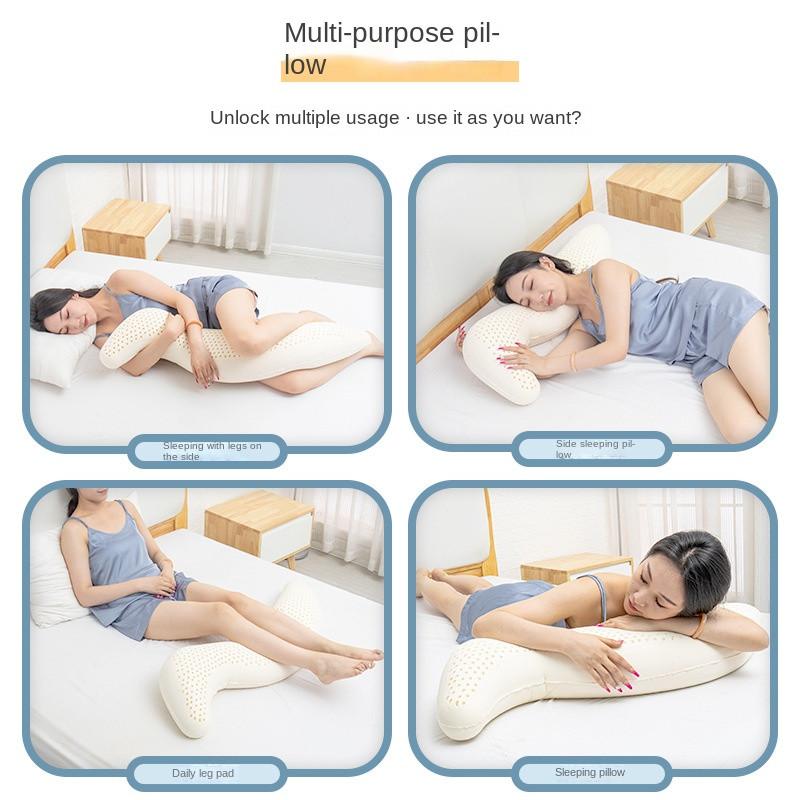 Boyfriend S-shaped Thailand Original Natural Latex Safety Pillow Memory Foam Pregnant Side Sleeping Leg Pillow Massage Pillows