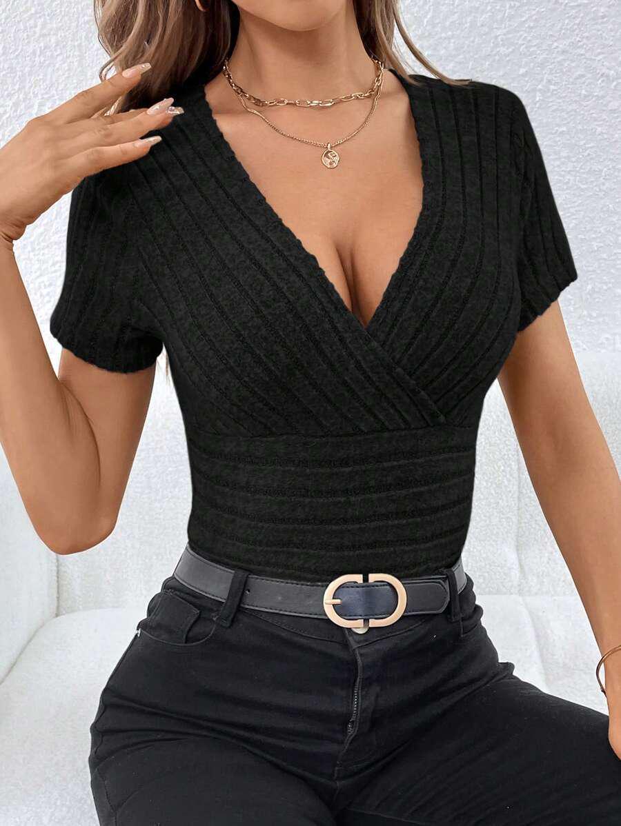 

Представляем асимметричную трикотажную футболку в рубчик облегающего кроя 2024 года: Дышащий, Удобный, Универсальный и Повседневный. XXL чёрный