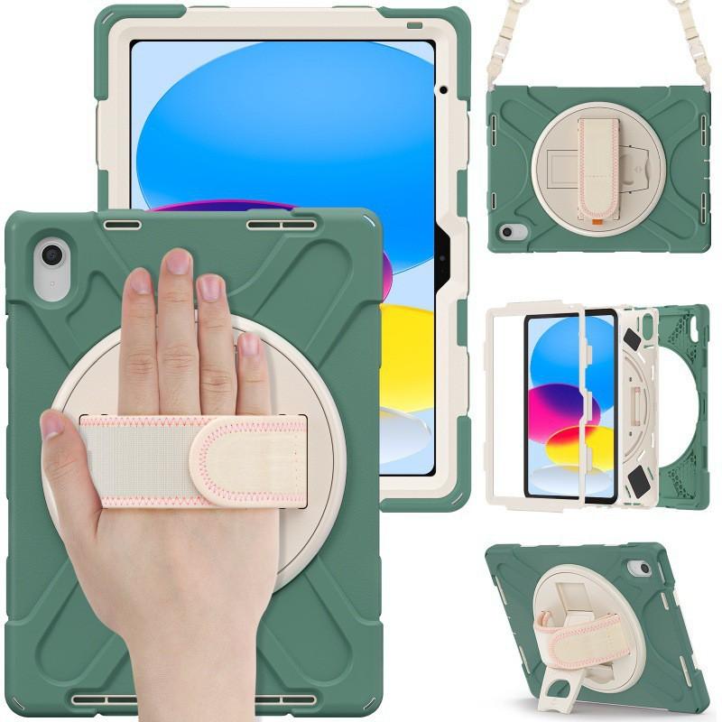 IPad Air 11 13 Protective Case With Rotating Kickstand Shockproof Plastic Cover Multi-Color Options Shoulder Strap