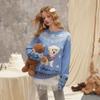 UNIFREE Retro Cat Jacquard Colorblock Pullover Sweater