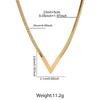 Stainless Steel Metal V-Shaped Choker Necklace for Women Men Punk Gold Color Flat Snake Chain Necklace Jewelry Gifts