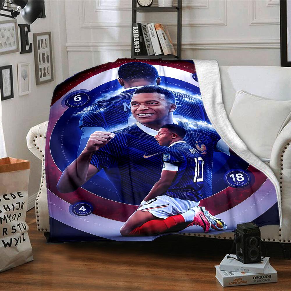 Mbappe's Dynamic Celebration Blanket Soft & Cozy Suitable for Chair Livingroom Bedding Four Seasons Multipurpose Warmthful Decor