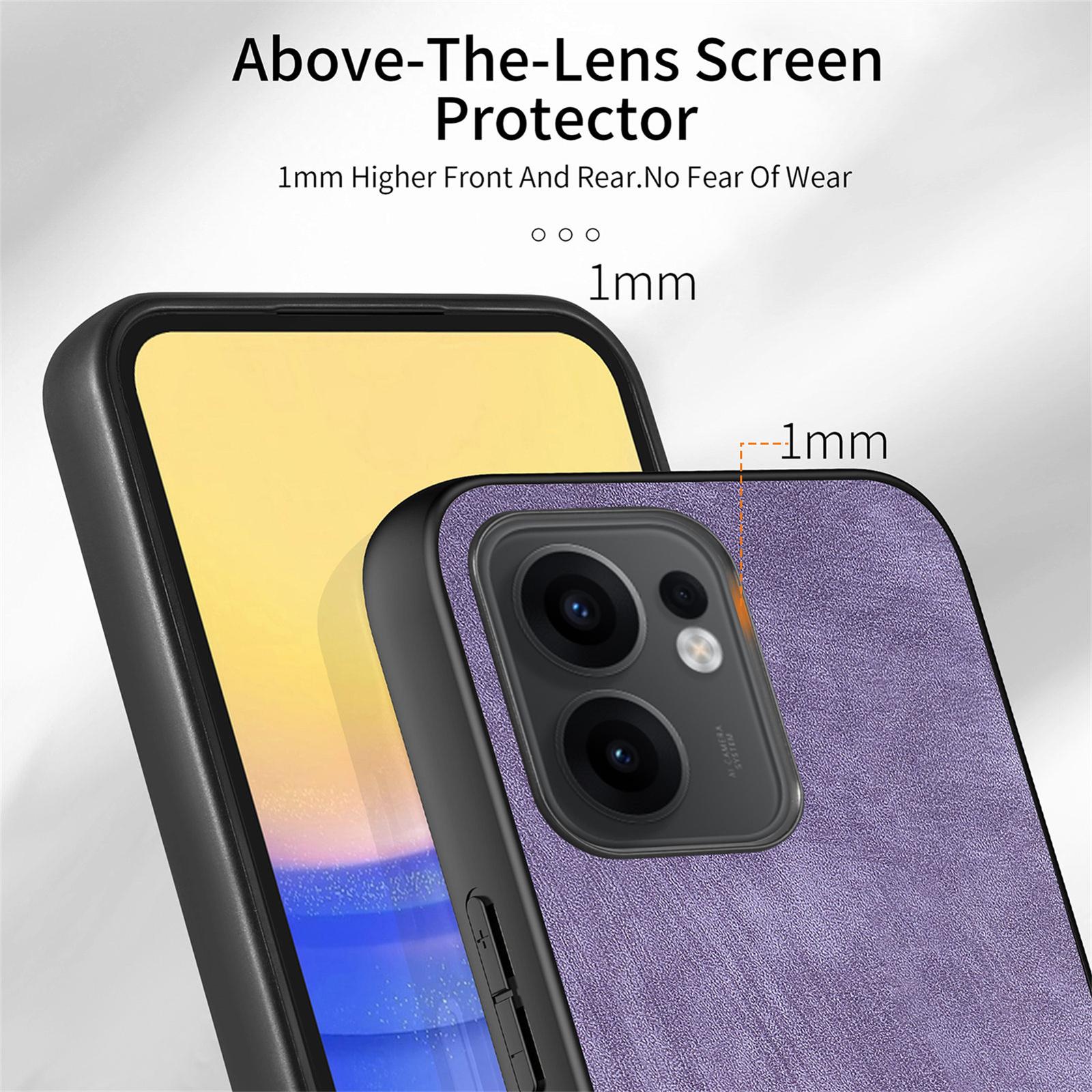 

For Oppo Reno13 F 5G Case Shockproof Slim Retro Leather Phone Back Cover Blue