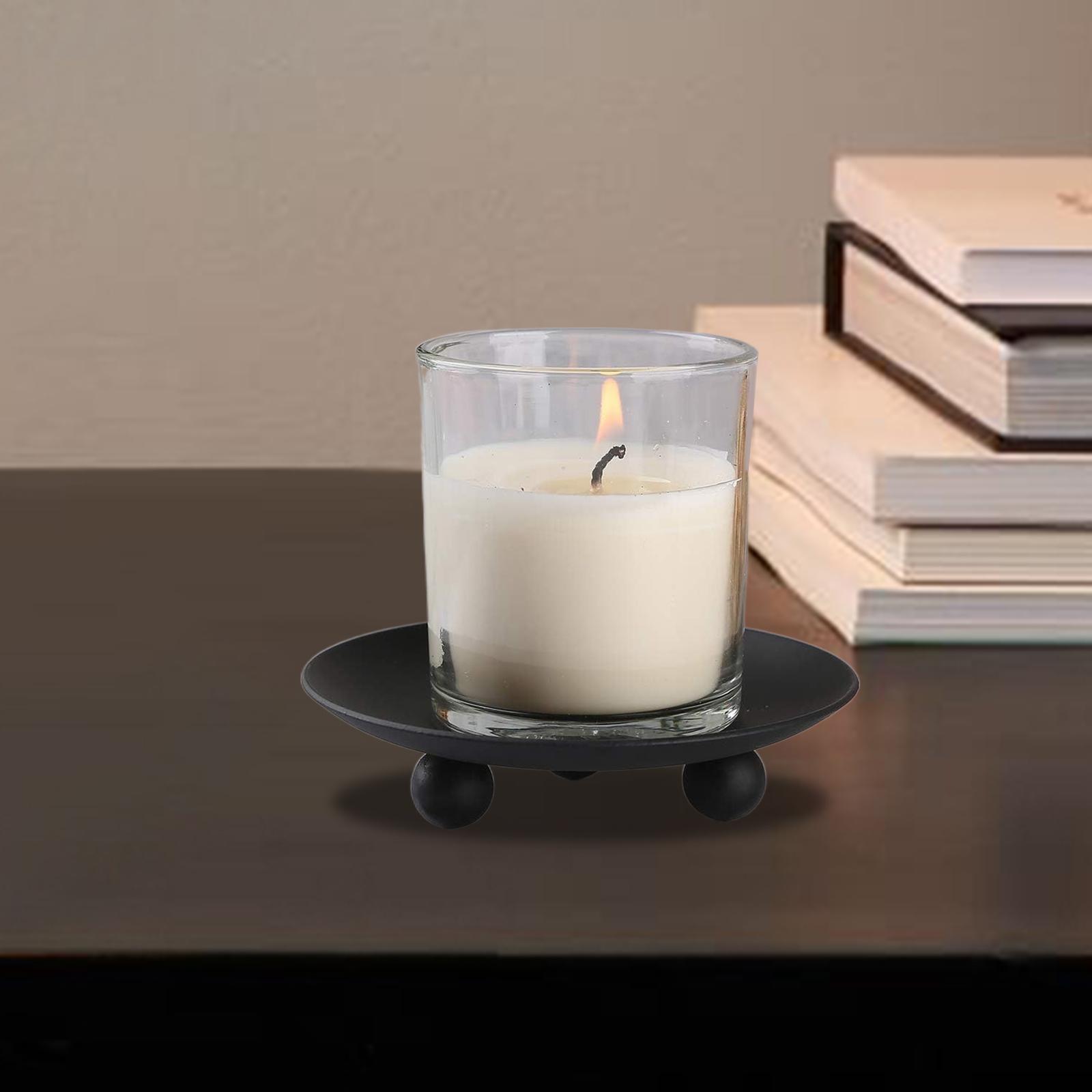 

3x Candle Tray Table Centerpiece Iron Candle Holders Decorative Plate for Dinner Candle Livingroom Wedding SPA Pillar Candles чорний