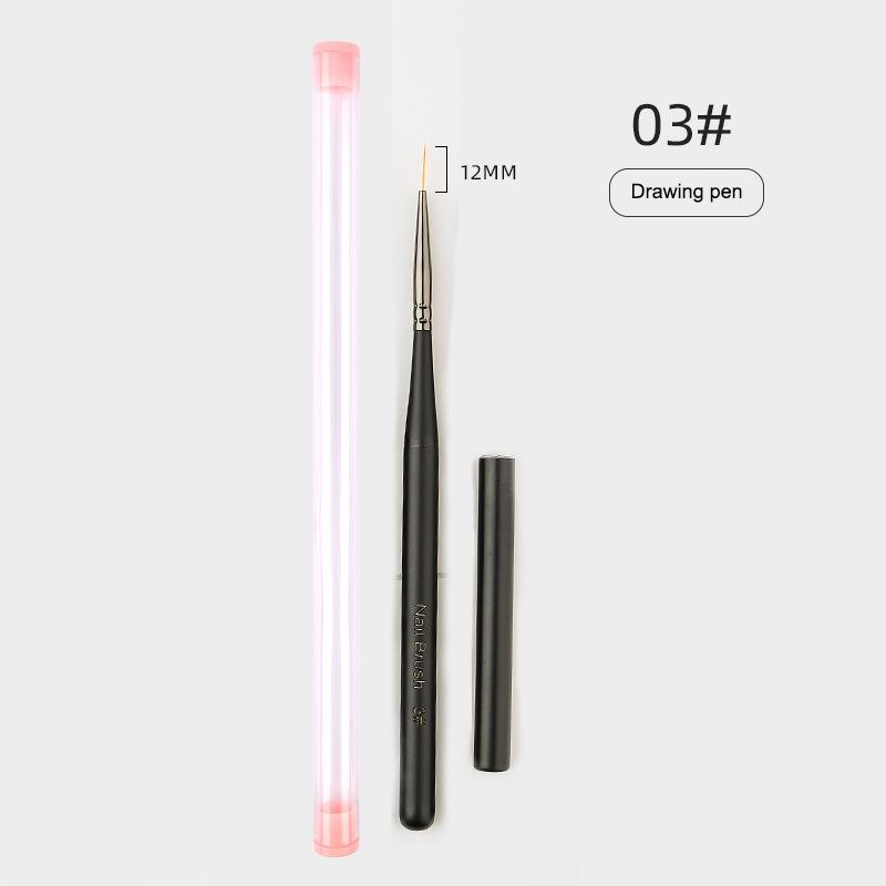 Wooden Handle Nail Drawing Brushes For Manicure Lines Painting Gradient Uv Gel Extension Builder Drawing Pen