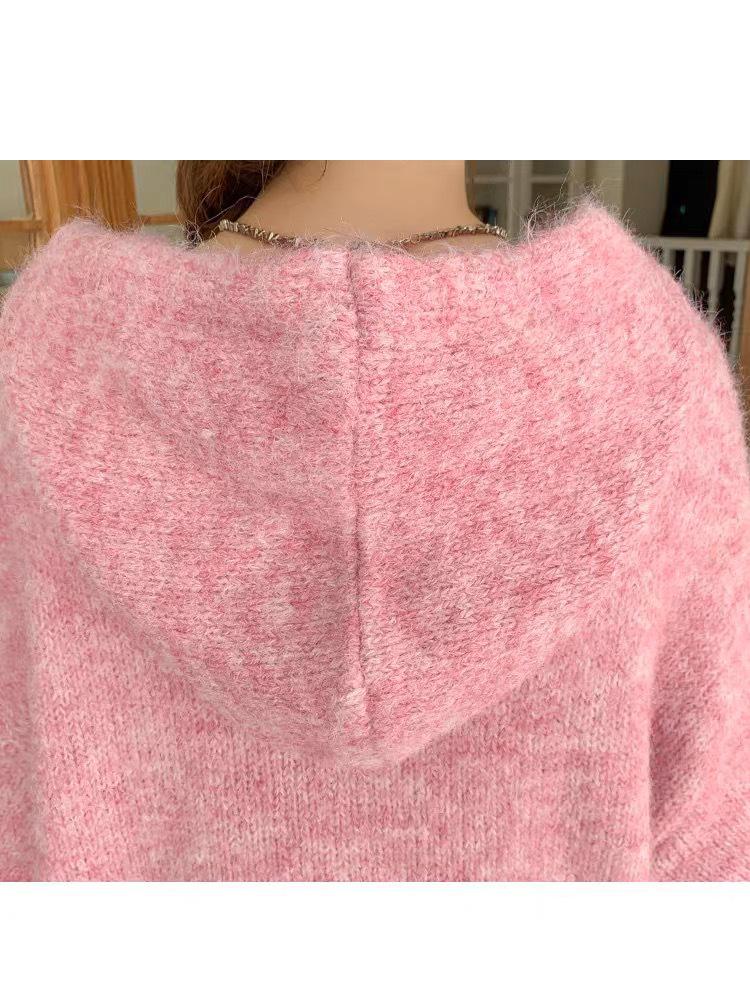 Hooded Cardigan: Women's Thick Knit Autumn/Winter Sweater - Loose, Cozy Korean Style
