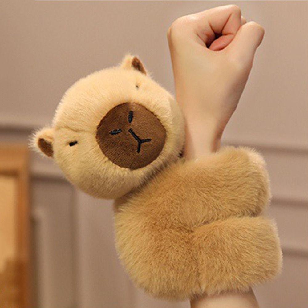 Fun Panda Animal Plush Wrist Band Monkey Simulation Capybara Slap Bracelet Soft Raccoon Plush Doll Slap Bracelet Christmas Toy